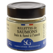 RILLETTES DE SAUMONS FRAIS ET FUMS  L'ANETH 90g