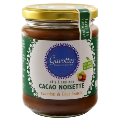 PÂTE À TARTINER CACAO - NOISETTES AUX ÉCLATS DE CRÊPES DENTELLE 350g