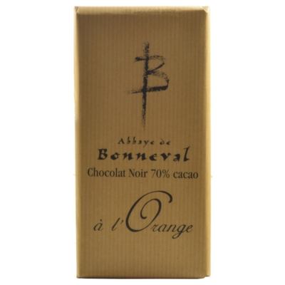 TABLETTE CHOCOLAT NOIR 70% À L'ORANGE 100g