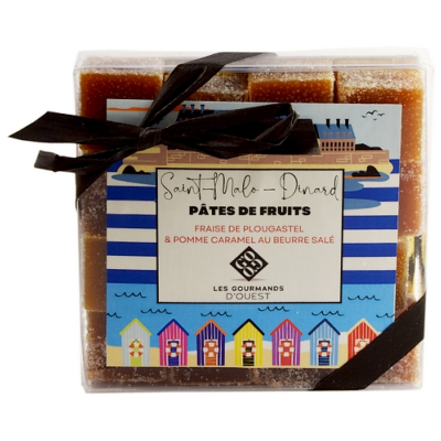 PÂTES DE FRUITS À LA FRAISE DE PLOUGASTEL ET POMME CARAMEL BEURRE SALÉ 150g