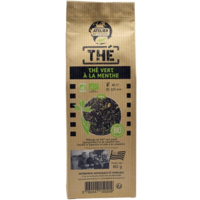 THÉ VERT À LA MENTHE SACHET 80g