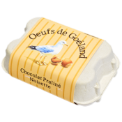 ŒUFS DE GOÉLAND AU CHOCOLAT PRALINÉ ET NOISETTE - BOÎTE À ŒUFS 60g