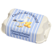 ŒUFS DE GOÉLAND AU CHOCOLAT PRALINÉ ET CRÊPE DENTELLE - BOÎTE À ŒUFS 55g