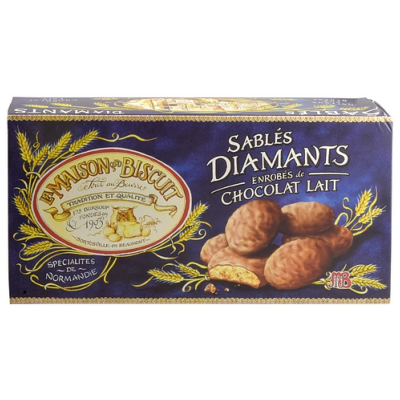 SABLÉS DIAMANTS ENROBÉS DE CHOCOLAT AU LAIT 220g