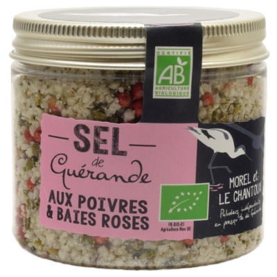 SEL DE GUÉRANDE AUX POIVRES ET BAIES ROSES POT 150g