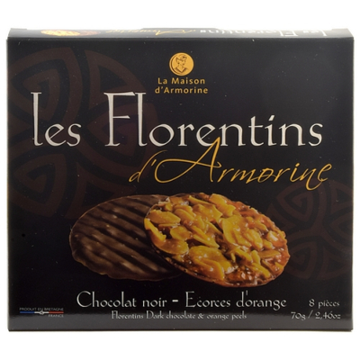 LES FLORENTINS D'ARMORINE CHOCOLAT NOIR - ÉCORCES D'ORANGE ÉTUI 70g